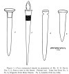 Figure 1.Four ceremonial wands is possession of Mr. E. H. Davis. Nos. 1, 2, from a cave in the desert. Painted red. Inlay lost from No. 1. No. 3, Diegueño from Mesa Grande. No. 4, Luiseño from La Jolla.