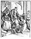 ''And to the Knight his daughter deare he tyde<BR>
 With sacred rites and vowed for ever to abyde.<BR>
 &nbsp;&nbsp;&nbsp;&nbsp;*&nbsp;&nbsp;&nbsp;&nbsp;*&nbsp;&nbsp;&nbsp;&nbsp;*&nbsp;&nbsp;&nbsp;&nbsp;*&nbsp;&nbsp;&nbsp;&nbsp;*&nbsp;&nbsp;&nbsp;&nbsp;*&nbsp;&nbsp;&nbsp;&nbsp;*<BR>
 His owne two hands the holy knotts did knitt,<BR>
 That none but death for ever can divide.''