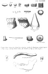 Plate 32. Female Celtic ornaments found in a barrow north of Stonehenge which I opend 5 July 1723. among burnt bones, all drawn as big as Life.